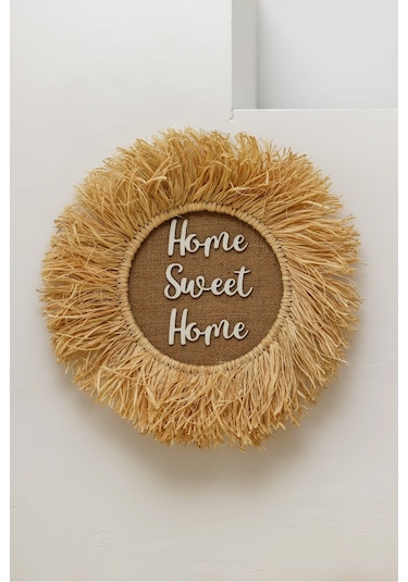 Home Sweet Home Rafya Duvar Dekorasyonu M082