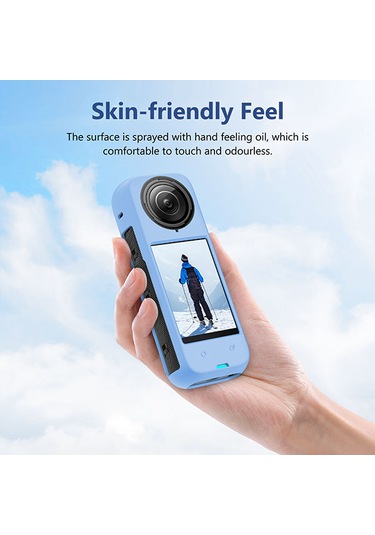 Insta360 X4 Kılıf İçin Puluz Tam Vücut Silikonu Mavi