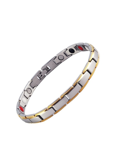 Moveevo Bayanlar İçin Sağlıklı Kullanimlı Manyetik Bileklik - Gümüş Renkli Magnetik Bilezik - Kolye Aksesuarı EP87