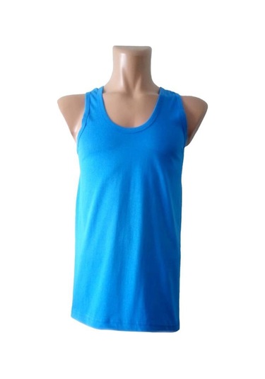 12 Li Paket Nazar Yıldız Erkek Penye Atlet Renk Seçenekli Mavi