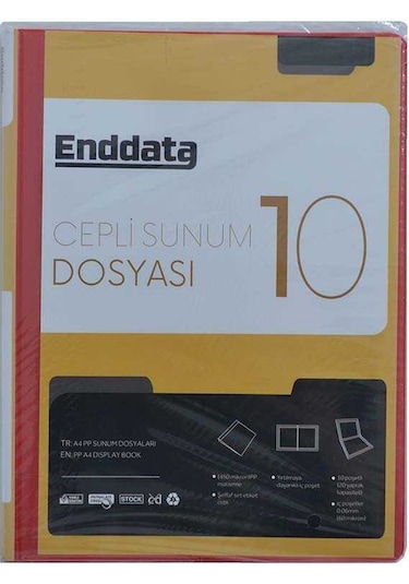 Enddata Ön Cepli Sunum Dosyası 10'lu Kırmızı 1210-2
