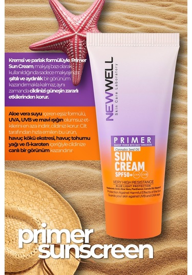 New Well Aydınlatıcı Etkili Primer Sunscreen SPF50+ 50 ML