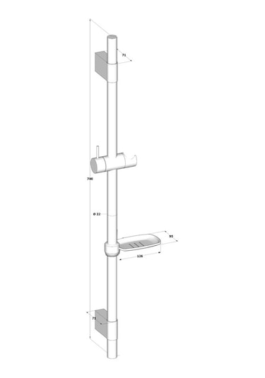 Fause Ayarlanabilir Duş Sürgü Boru Seti Kss199 Krom