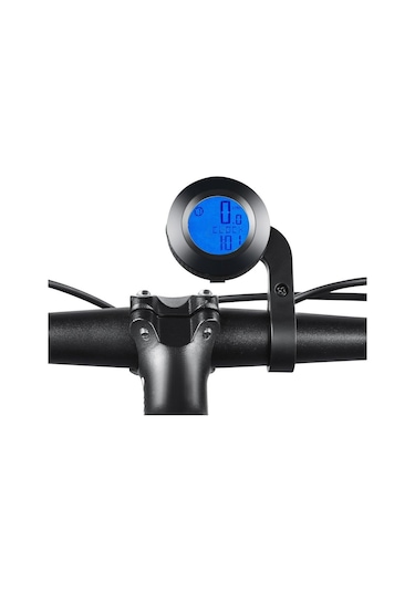 Kablosuz Bisiklet Km Hız Göstergesi Sayacı Su Geçirmez Lcd 4 Renk Yuvarlak Ekranlı Led Kilometre Saati Siyah