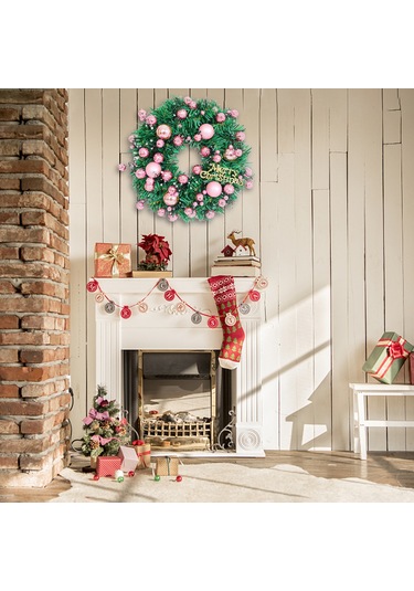 Yaozixa Noel Çörek 40cm Plastik Simülasyon Gül Süsü, Kırmızı Toplu Noel Dekorasyonu, Kapı Asısı, Mağaza Otel Sahne Düzeni