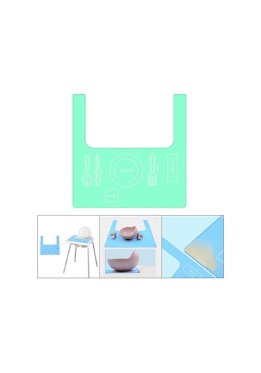 Homyl Mama Sandalyesi Placemat Bpa Free Silikon Baby Type3-yeşil Type3 Yeşil