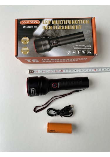 Gold Orion Tg Led En Güçlü Son Teknolojik Fener Siyah