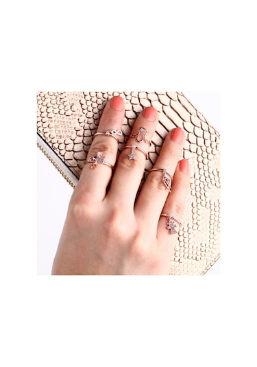 Kuyumcudukkani Elişi Melek Sallantılı Yüzük-10222-w-w Beyaz