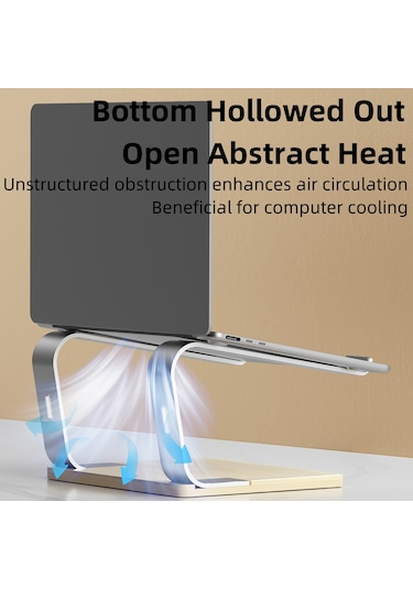 G1 Masaüstü Dizüstü Standı Alüminyum Alaşım + Ahşap Dizüstü Bilgisayar Isı Dağıtımı Yükseltme Braketi - Siyah