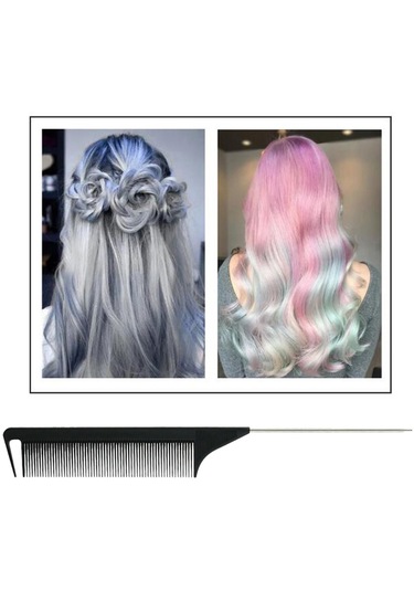 Suntek Kuaför Metal Pin Kuyruk Sıçan Kuyruğu Tarak Siyah