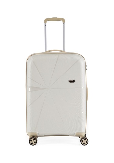Ççs 5264 Polipropilen Kabin Boy Valiz Beyaz - Bej
