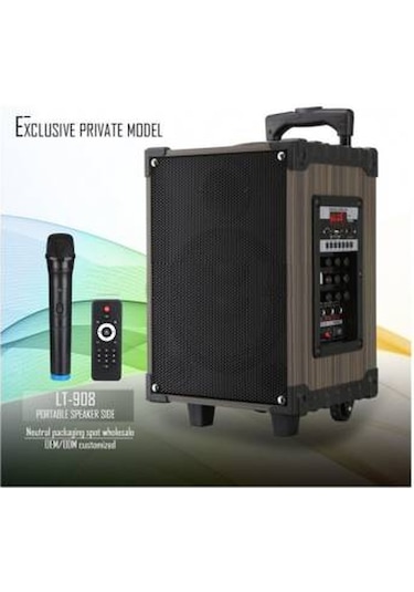 Lt - 908 Super Bass Şarjlı Mikrofonlu Hoparlör Sistemi