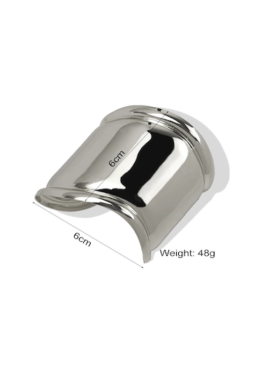 Bone Cuff Unisex Kalın Silver Kelepçe Kemik Manşet Bileklik Gümüş