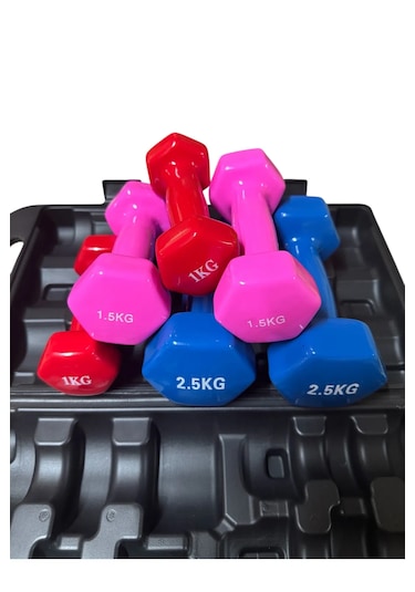 10 Kg Vinly Kaplı Dipping Dumbbell Set Kadınlar İçin Çantalı Damb