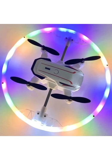 Katlanabilir Mini Bk2 Drone Optik Akışlı Led Işıklı Tek Tuş Kalkış Katlanabilir Tasarım Rc Uzaktan Kumandalı Drone - Beyaz
