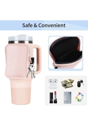 Trendooze Linjinxu 40 Oz Bardak Fermuarlı Cep Tasarımı, Parlak Yeşil Diğer