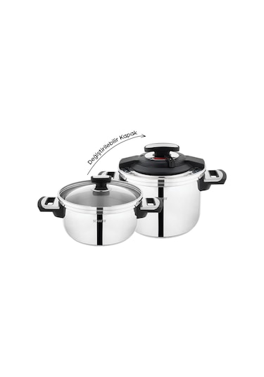 Schafer İn-safe 2 Li Düdüklü Tencere Seti 4 Parça-siyah