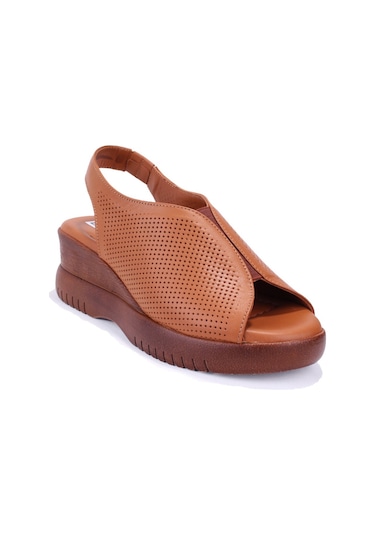 Dagoster Dza07-9972521405 Taba Günlük Ortopedik Deri Kadın Sandalet Taba