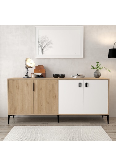 4003 Neva Konsol 180 Cm Sepet - Beyaz Tv Ünitesi - Yemek Odası - Kahve Köşesi Sepet