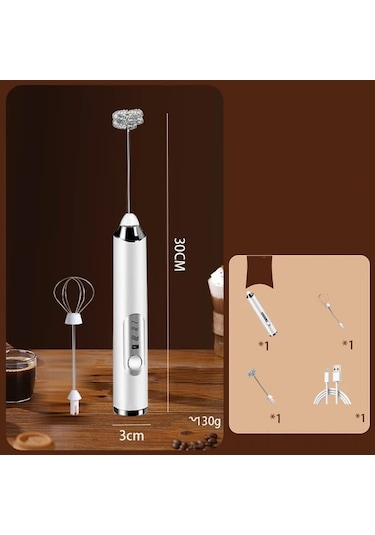 Hfambition Umee Beyaz Ev Tipi Elektrikli El Blenderli Dikey Süt Köpürtücü Seti - Kahve Ve İçecekler İçin Pratik Köpük Oluşturucu Diğer