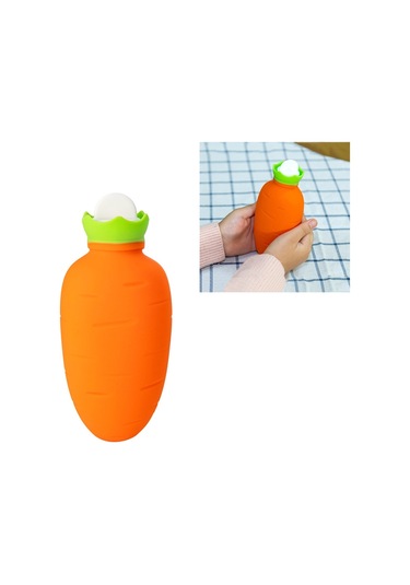 Havuç Şeklindeki Silikon Su Enjeksiyonu Ilık Su Torbası Kış Sızdırmaz Ve Patlamaya Dayanıklı El Isıtıcı Turuncu