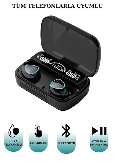 Qasul M10 Led Göstergeli Powerbankli Kulak İçi Tws Bluetooth Kulaklık