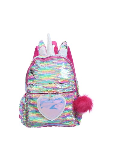 3 Adet/takım Sequins Unicorn Sırt Çantası Moda Kız Glitter Okul Açık Vizon