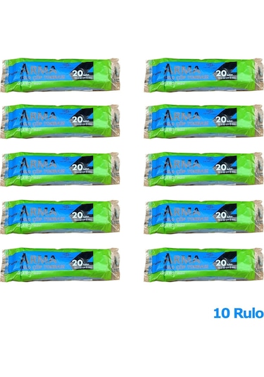 Arma Mavi Orta Boy 55 x 60 CM - 30 Litre Çöp Torbası Poşeti - 20 Adetlik 10  Rulo