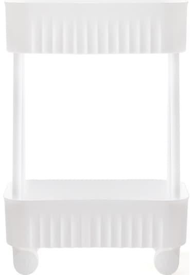 Arnilloo İki Katlı Tekerlekli Banyo Rafı - Beyaz - 45x27x17 Cm Renkli