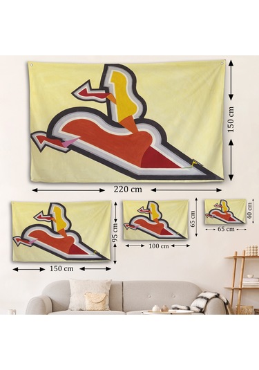 Joseph Schillinger - Ritim Çalışması Duvar Örtüsü - Study İn Rhythm: Red And Gold-7136