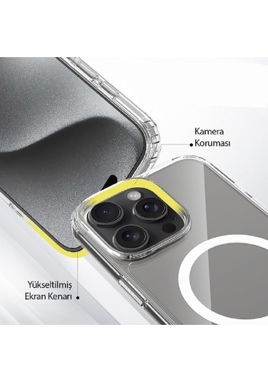 Apple İphone 16 Pro Max Kılıf Magsafe Wireless Kablosuz Şarj Destekli Şeffaf Darbe Emici Kapak Şeffaf Apple İphone 16 Pro Max Kılıf Magsafe Wireless Kablosuz Şarj Destekli Şeffaf Darbe Emici Kapak Şeffaf
