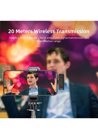 Lemestar Akıllı Gürültü Azaltmalı, Tip-c Bağlantılı Kablosuz Yaka Mikrofonu - M10 2.4ghz, Canlı Yayın İçin, Siyah