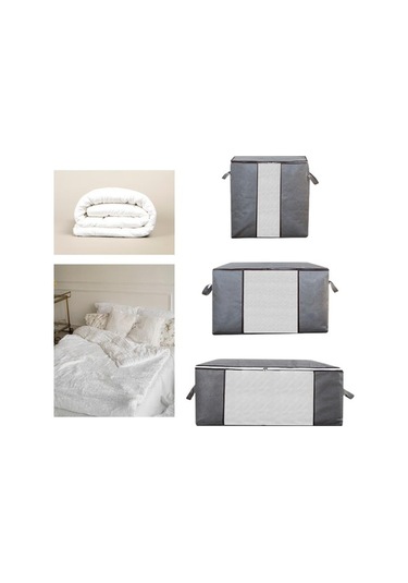 Pazly Yorgan Torbaları Takviyeli Suntek Saklama Kulplu Kapları Gri Adet 3 Jo Diğer