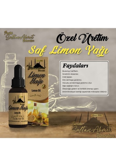 Limon Yağı 20 Ml %100 Doğal Katkısız Uçucu Bitkisel Yağ 20 ML