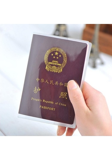 Trendooze Tutucu Tutucu Su Seyahat Şeffaf Pvc Pasaport Kimlik Kılıfı Kılıf Kartı Kapak Geçirmez Cüzdan Beyaz At Beyaz
