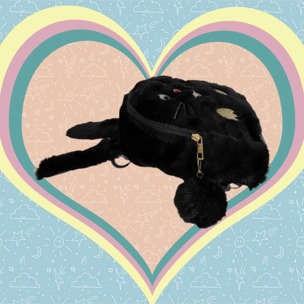 Tezzgelsin Tavşan Peluş Çocuk Sırt Çantası Çocuk Çantası Siyah