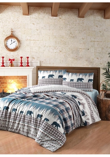 First Choice Flanel Nevresim Takımı Cozy Green Tek Kişilik