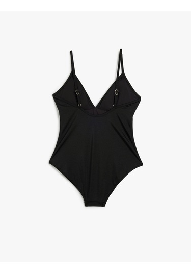 Koton Parlak İnce Askılı Mayo Siyah 5sak20002mm Siyah