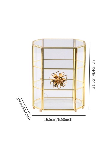 Homyl Cam Mücevher Kutusu 3 Katmanlı Şeffaf Takı Organizatör Temizlemek