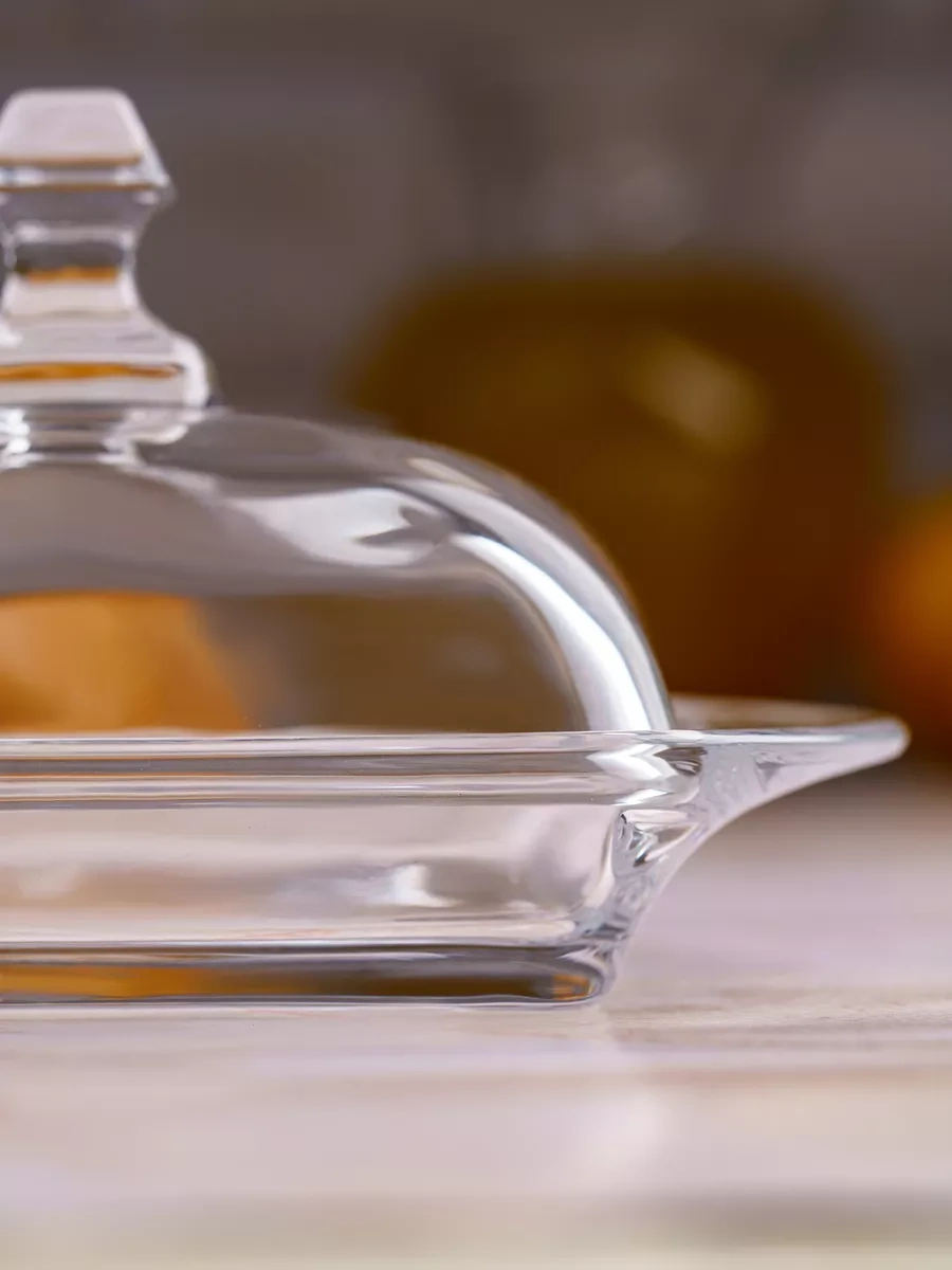 Homehoud Tereyağı İçin Cam Kase, Krem Peynir Kabı Kapaklı 165080990 Beyaz