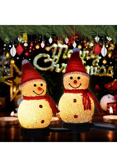 Skycity Güneş Enerjili Kardan Adam Bahçe Işığı Ip65 Su Geçirmez Otomatik Açma-kapama Sıcak Beyaz Işık Noel Dekorasyonu Mavi Mavi