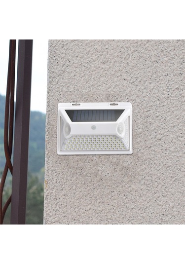 Suofeng Güneş Enerjili Duvar Lambası 118 Led'li, Hareket Sensörlü, Ip44 Su Geçirmez, Dış Mekan Bahçe Bahçe Işığı Beyaz, Tekli Paket Beyaz
