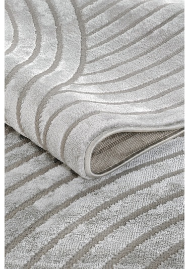 Yumuşak Dokulu Modern Bej Halı Premium Kalitede, Dekoratif Dokuma Tasarım Gri