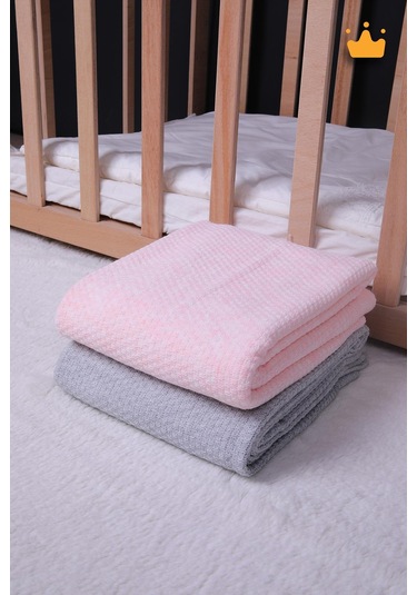 Babyhola Pamuk Astarlı Triko Kız Erkek Bebek Battaniyesi 13518 001