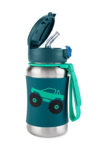 Skip Hop Zoo Pipetli Paslanmaz Çelik Suluk 350 Ml Kamyon Renkli