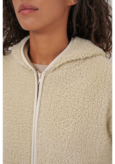 Gabria Kapüşonlu Fermuarlı Hırka Taş