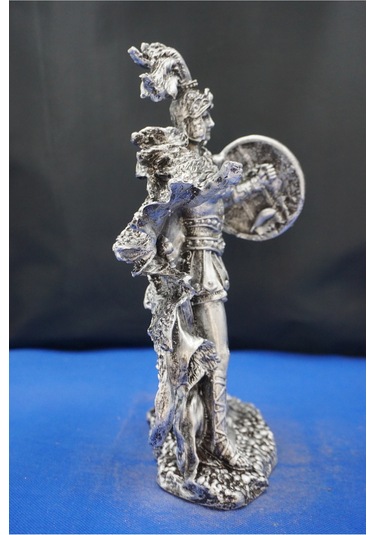 Athena Savaş Tanrıçası 26 Cm Mitolojik Heykel, Ev Dekor Ve Hediyelik Biblo Gümüş