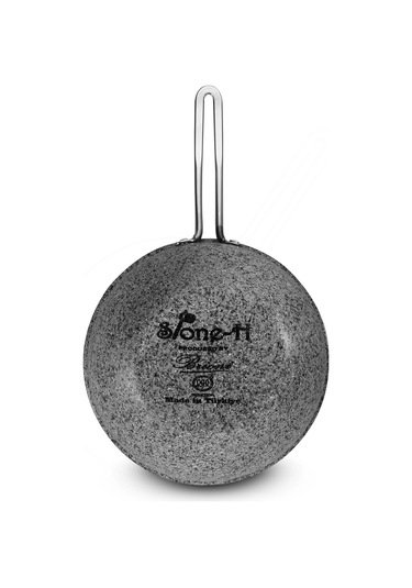Stone-age 26 Cm Çizilmez Yanmaz Yapışmaz İndüksiyonlu Wok Tava Gri