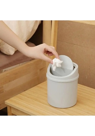 Maoyaya Mini Masaüstü Kutusu Küçük Çöp Tüp Kapaklı Tenekesi Yatak Odası Çok Renkli Çok Renkli