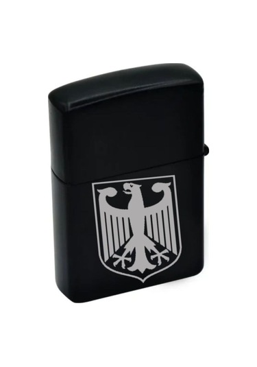 Wehrmacht Alman Eski Madalya Lazer Silinmez Resimli Benzinli Çakmak Hediye İsim Yazılır Siyah